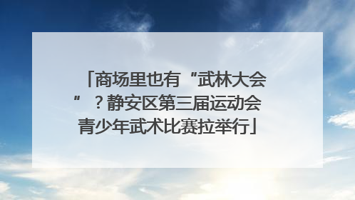 商场里也有“武林大会”？静安区第三届运动会青少年武术比赛拉举行