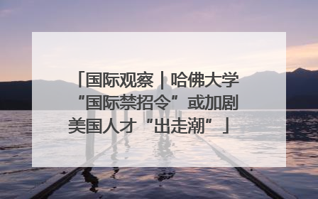 国际观察｜哈佛大学“国际禁招令”或加剧美国人才“出走潮”