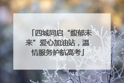 四城同启“馥郁未来”爱心加油站，温情服务护航高考