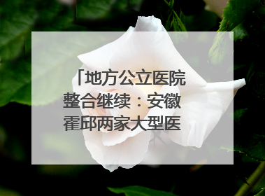 地方公立医院整合继续：安徽霍邱两家大型医院拟二合一