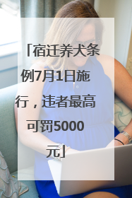 宿迁养犬条例7月1日施行，违者最高可罚5000元