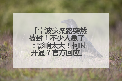 宁波这条路突然被封！不少人急了：影响太大！何时开通？官方回应