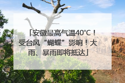 安徽最高气温40℃！受台风“蝴蝶”影响！大雨、暴雨即将抵达