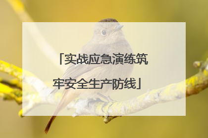 实战应急演练筑牢安全生产防线