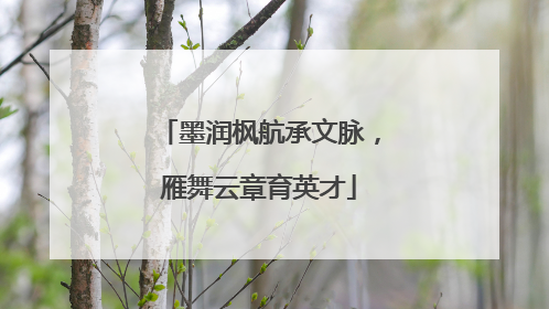 墨润枫航承文脉，雁舞云章育英才