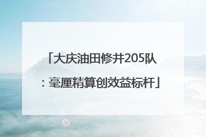 大庆油田修井205队：毫厘精算创效益标杆