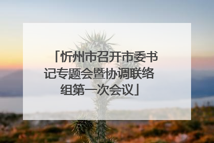 忻州市召开市委书记专题会暨协调联络组第一次会议