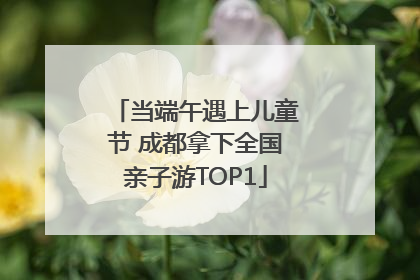 当端午遇上儿童节 成都拿下全国亲子游TOP1