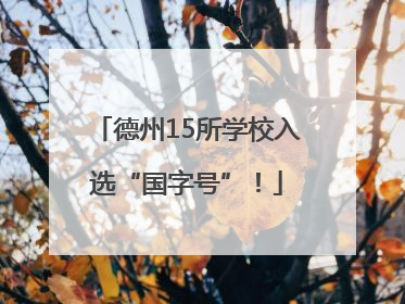 德州15所学校入选“国字号”！