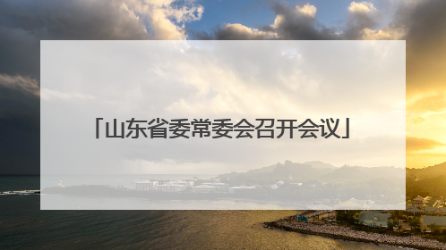 山东省委常委会召开会议