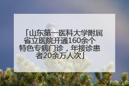 山东第一医科大学附属省立医院开通160余个特色专病门诊，年接诊患者20余万人次