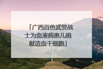 广西百色武警战士为血液病患儿捐献造血干细胞