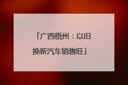 广西梧州：以旧换新汽车销售旺