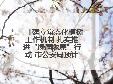 建立常态化植树工作机制 扎实推进“绿满陇原”行动 市公安局预计年底前完成1402亩绿化任务