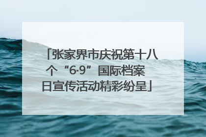 张家界市庆祝第十八个“6·9”国际档案日宣传活动精彩纷呈