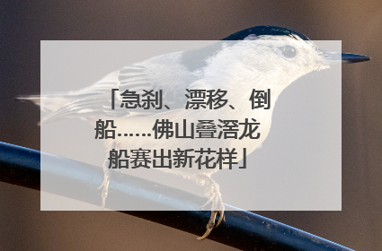 急刹、漂移、倒船……佛山叠滘龙船赛出新花样