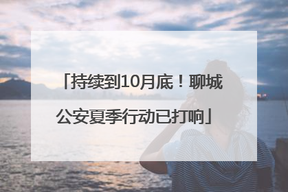 持续到10月底！聊城公安夏季行动已打响