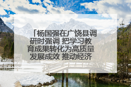 杨国强在广饶县调研时强调 把学习教育成果转化为高质量发展成效 推动经济稳健向好进中提质