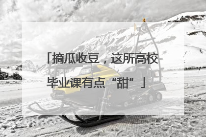 摘瓜收豆，这所高校毕业课有点“甜”