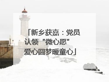 新乡获嘉：党员认领“微心愿” 爱心圆梦暖童心
