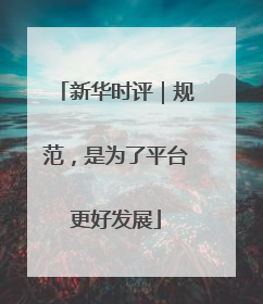 新华时评｜规范，是为了平台更好发展