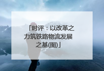 时评：以改革之力筑铁路物流发展之基(图)