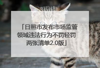 日照市发布市场监管领域违法行为不罚轻罚两张清单2.0版