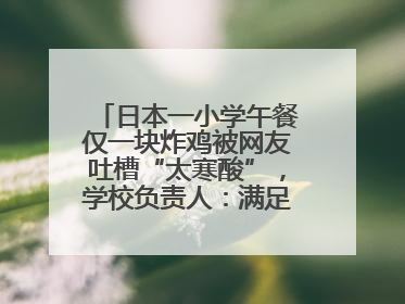 日本一小学午餐仅一块炸鸡被网友吐槽“太寒酸”，学校负责人：满足每餐600千卡的标准