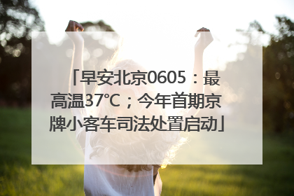 早安北京0605：最高温37℃；今年首期京牌小客车司法处置启动