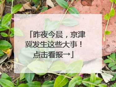 昨夜今晨，京津冀发生这些大事！点击看报→