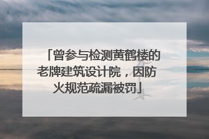 曾参与检测黄鹤楼的老牌建筑设计院，因防火规范疏漏被罚