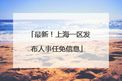 最新！上海一区发布人事任免信息