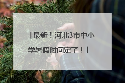最新！河北3市中小学暑假时间定了！