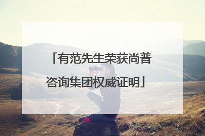 有范先生荣获尚普咨询集团权威证明
