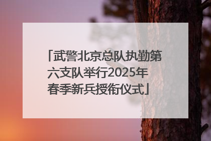 武警北京总队执勤第六支队举行2025年春季新兵授衔仪式