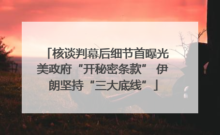 核谈判幕后细节首曝光 美政府“开秘密条款” 伊朗坚持“三大底线”