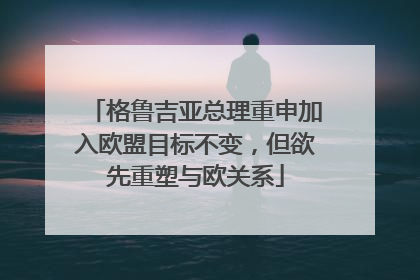 格鲁吉亚总理重申加入欧盟目标不变，但欲先重塑与欧关系