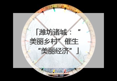 潍坊诸城：“美丽乡村”催生“美丽经济”