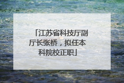 江苏省科技厅副厅长张桥，拟任本科院校正职