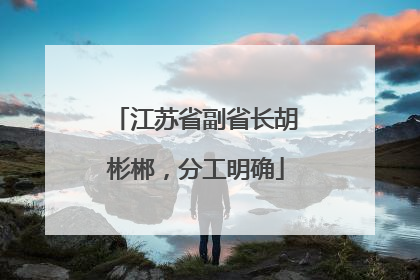 江苏省副省长胡彬郴，分工明确