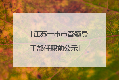 江苏一市市管领导干部任职前公示