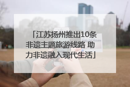 江苏扬州推出10条非遗主题旅游线路 助力非遗融入现代生活