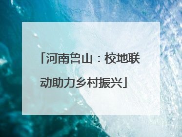 河南鲁山：校地联动助力乡村振兴
