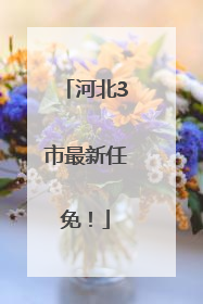 河北3市最新任免！