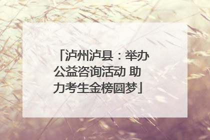 泸州泸县：举办公益咨询活动 助力考生金榜圆梦
