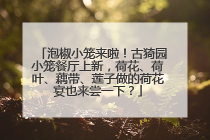 泡椒小笼来啦！古猗园小笼餐厅上新，荷花、荷叶、藕带、莲子做的荷花宴也来尝一下？