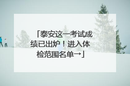 泰安这一考试成绩已出炉！进入体检范围名单→