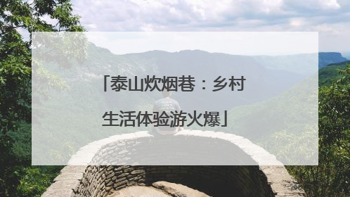 泰山炊烟巷：乡村生活体验游火爆