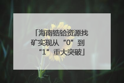 海南锆铪资源找矿实现从“0”到“1”重大突破