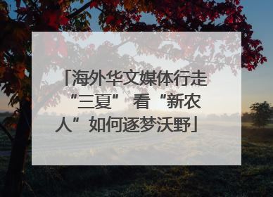 海外华文媒体行走“三夏” 看“新农人”如何逐梦沃野